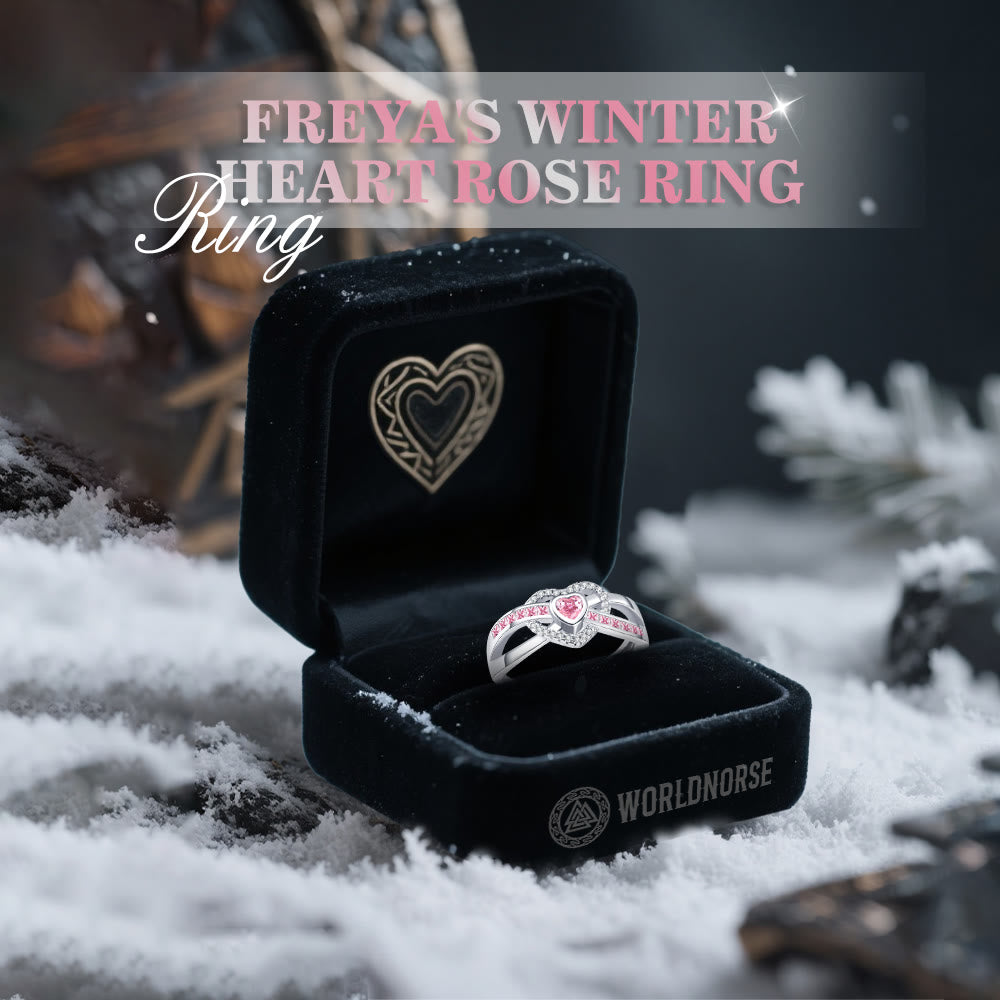 WorldNorse Freya's Winter Heart Rose Ring - image 2