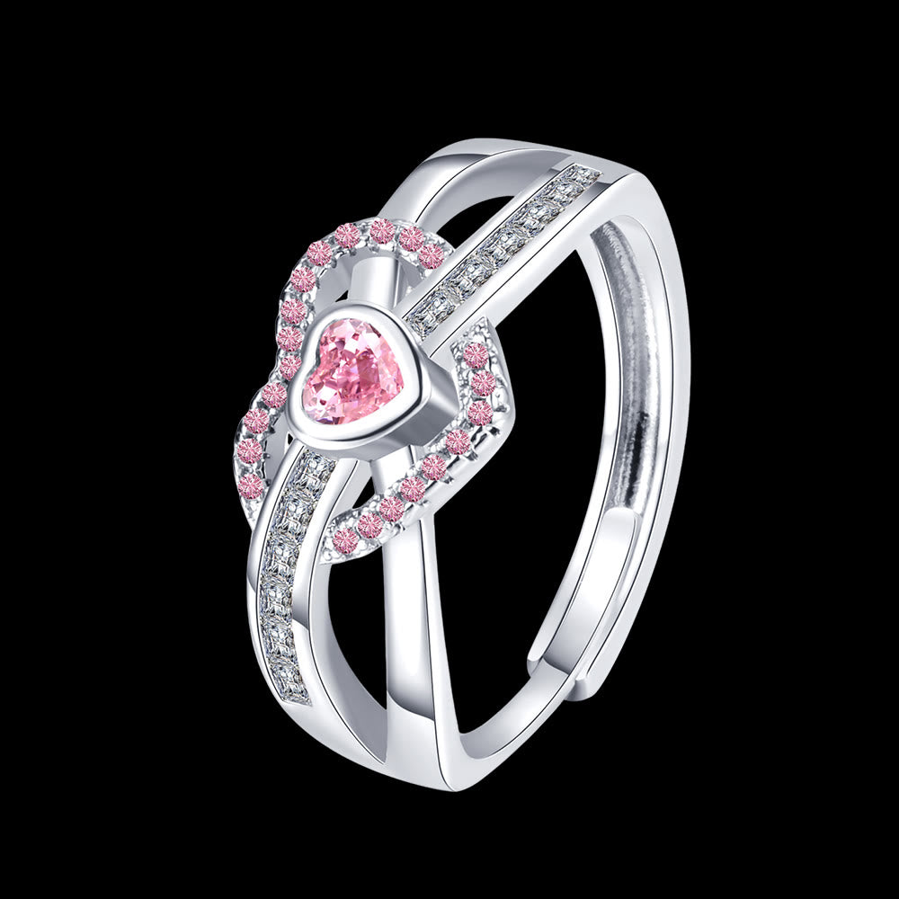 FREE Today: Freya's Winter Heart Rose Ring - Pink & Pink Heart - Adjustable - image 5