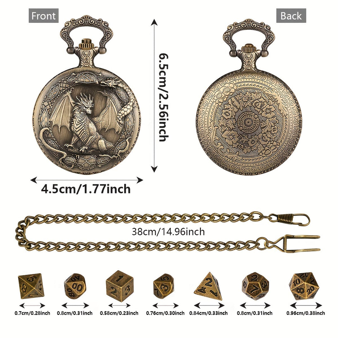 WorldNorse Mythology Dragon Pattern Polyhedral Dice Waist Chain - image 5
