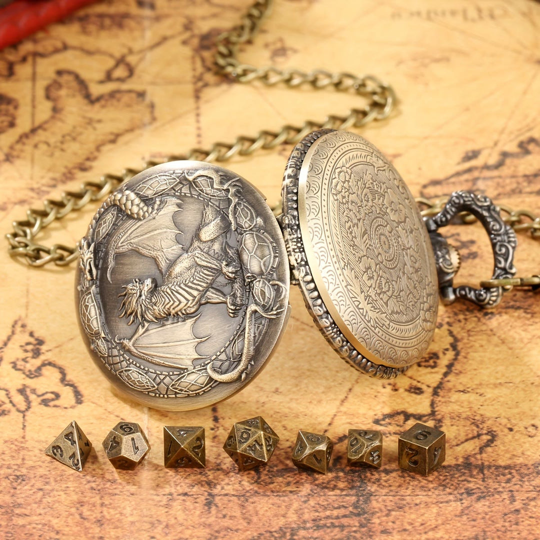 WorldNorse Mythology Dragon Pattern Polyhedral Dice Waist Chain - image 3