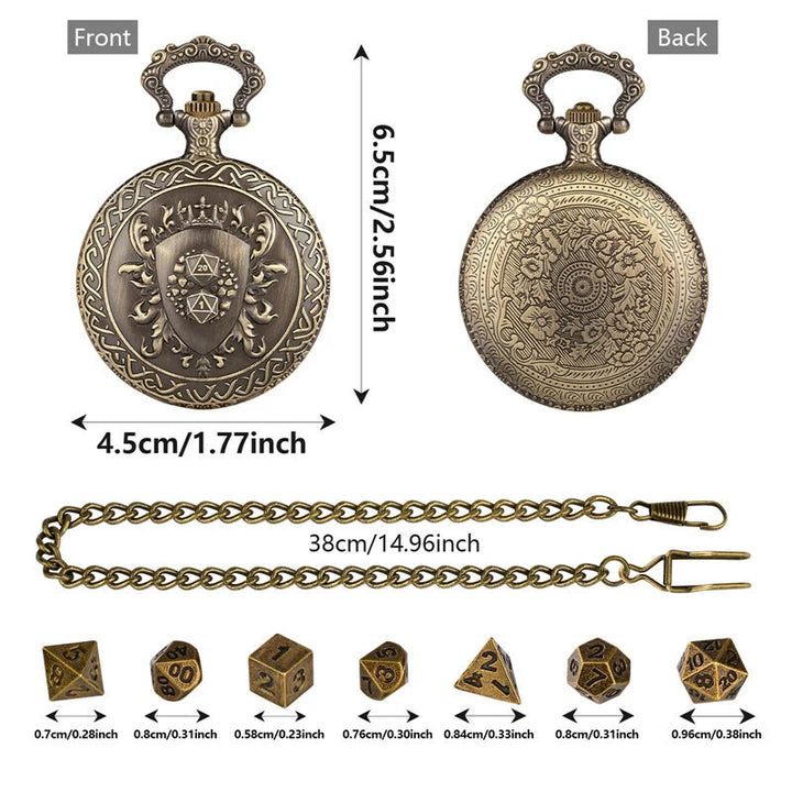 WorldNorse Vintage Shield Case Dice Set Waist Chain - image 5