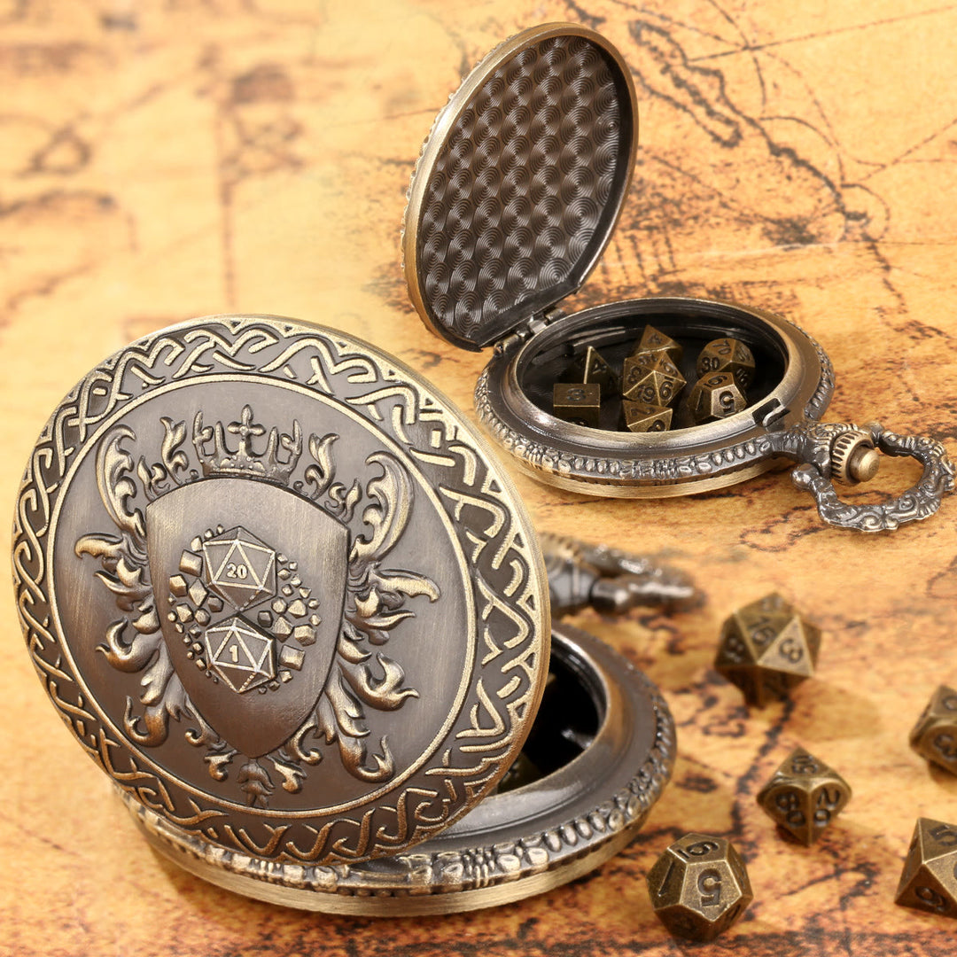 WorldNorse Vintage Shield Case Dice Set Waist Chain - image 3