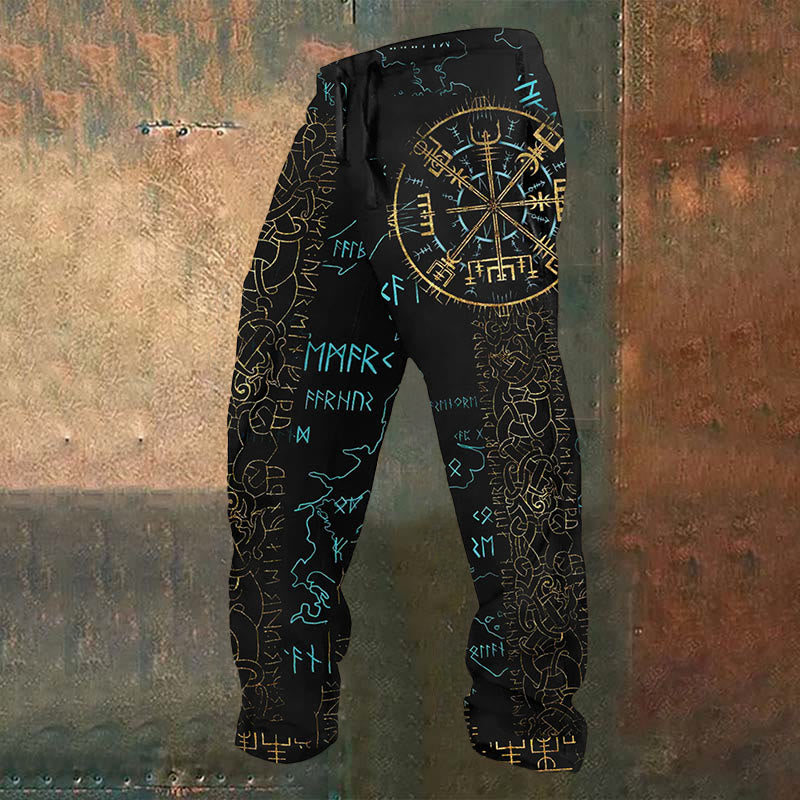 WorldNorse Viking Vegvisir Mystical Rune Colorful Sweatpants - US/UK/AU52，EU62 (6XL) - image 1