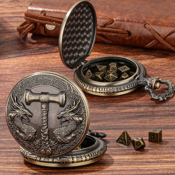 WorldNorse Hammer Double Dragons Dice Set Waist Chain - image 2