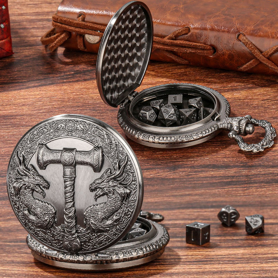 WorldNorse Hammer Double Dragons Dice Set Waist Chain - image 7