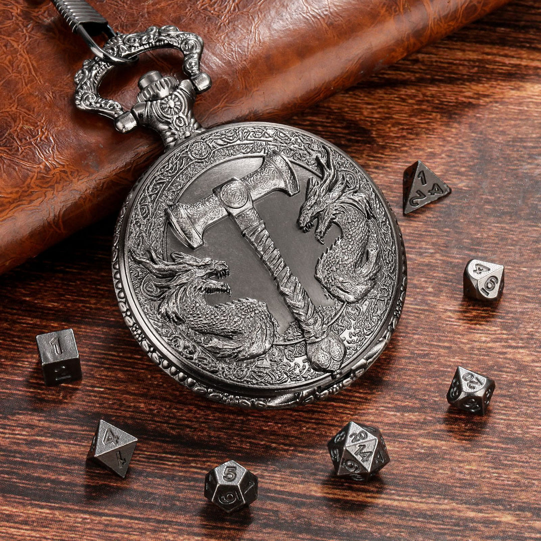 WorldNorse Hammer Double Dragons Dice Set Waist Chain - image 7