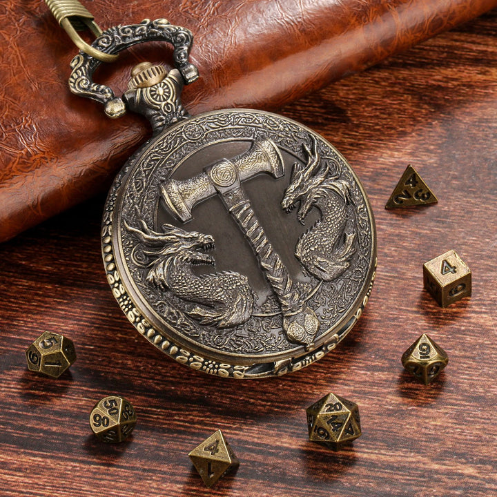 WorldNorse Hammer Double Dragons Dice Set Waist Chain - image 1