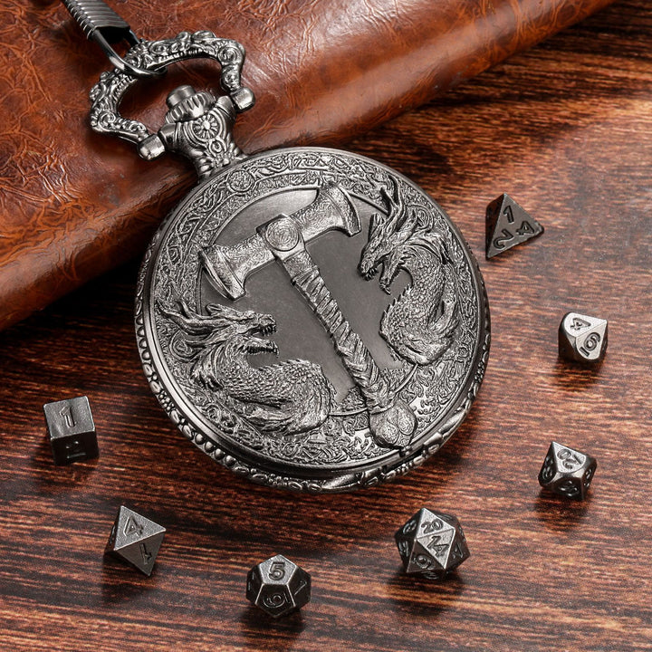WorldNorse Hammer Double Dragons Dice Set Waist Chain - image 6