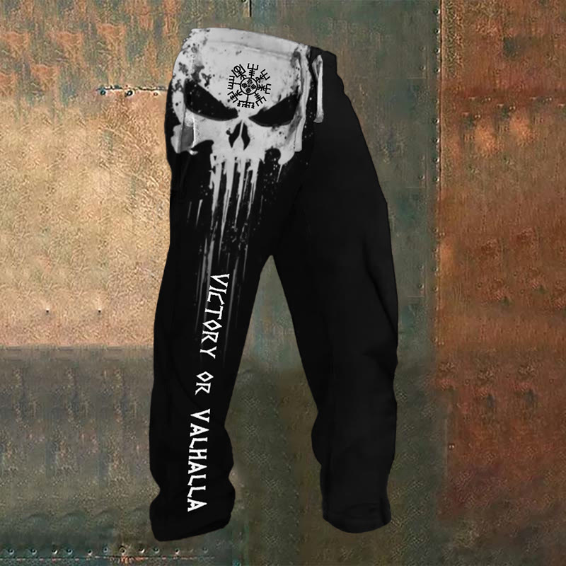 WorldNorse Skull Victory Or Valhalla Vegvisir Sweatpants - US/UK/AU52，EU62 (6XL) - image 1