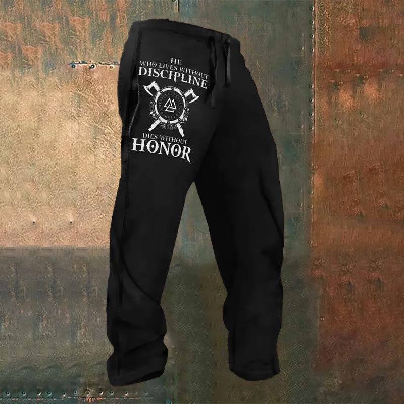 WorldNorse Viking Discipline And Honor Inspired Valknut Sweatpants - US/UK/AU52，EU62 (6XL) - image 0