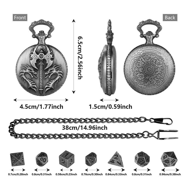 WorldNorse Double Dragon Axe Polyhedral Dice Waist Chain - image 6