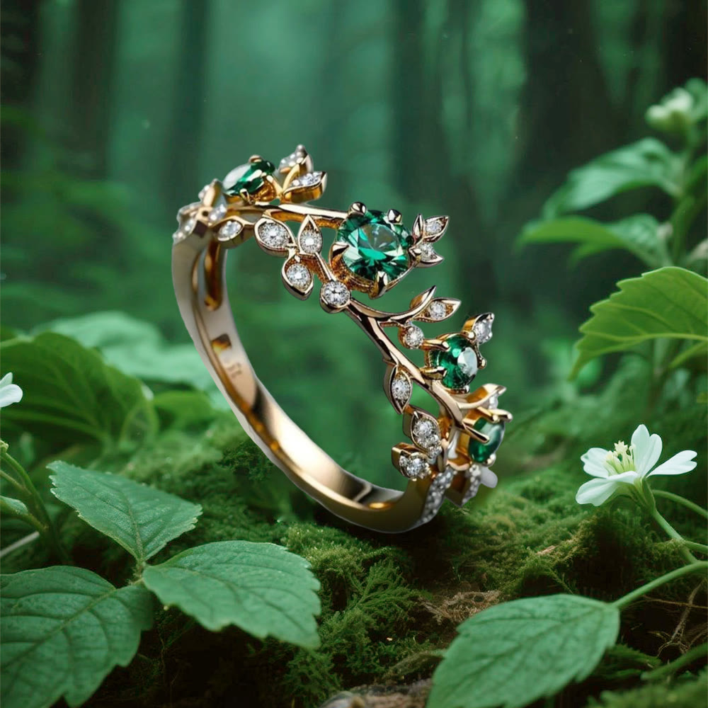 WorldNorse Emerald Blooming Grove Ring - US 10 - image 0
