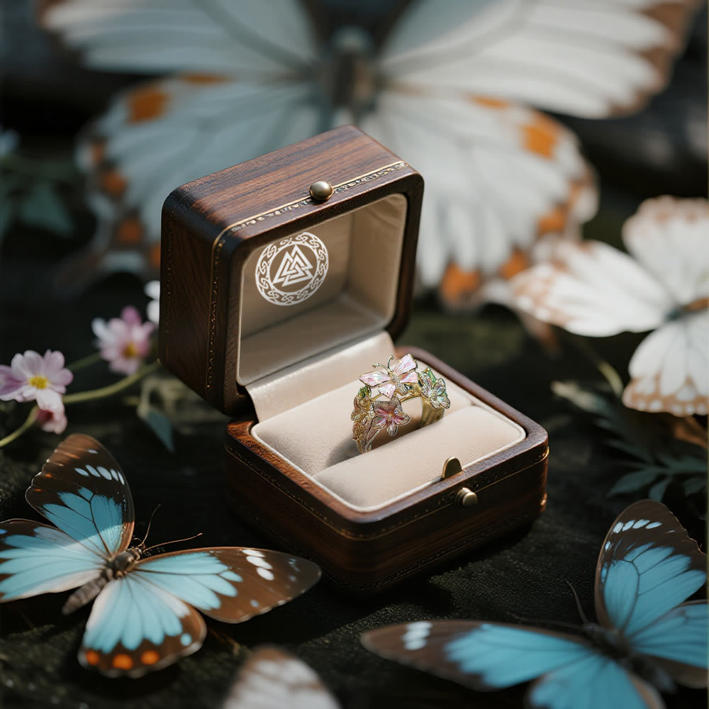 WorldNorse Whispering Blossoms Butterfly Ring - image 4