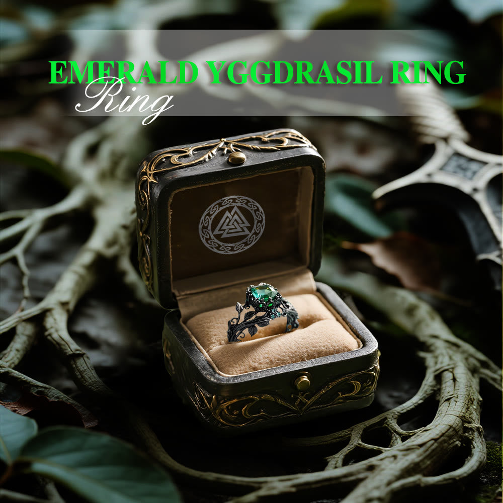 WorldNorse Emerald Yggdrasil Ring - image 2