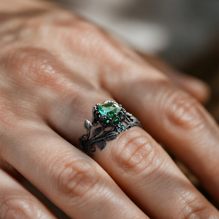 WorldNorse Emerald Yggdrasil Ring - image 1