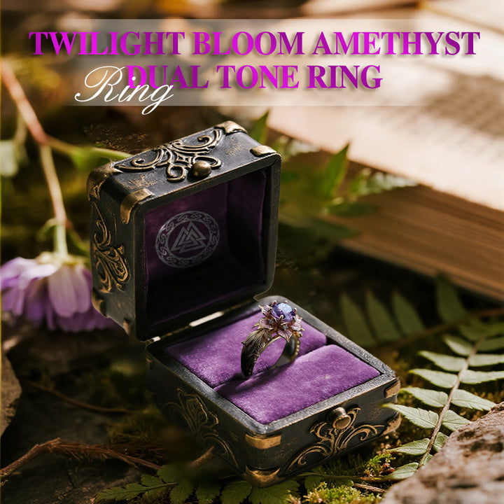 WorldNorse Twilight Bloom Amethyst Dual Tone Ring - image 2