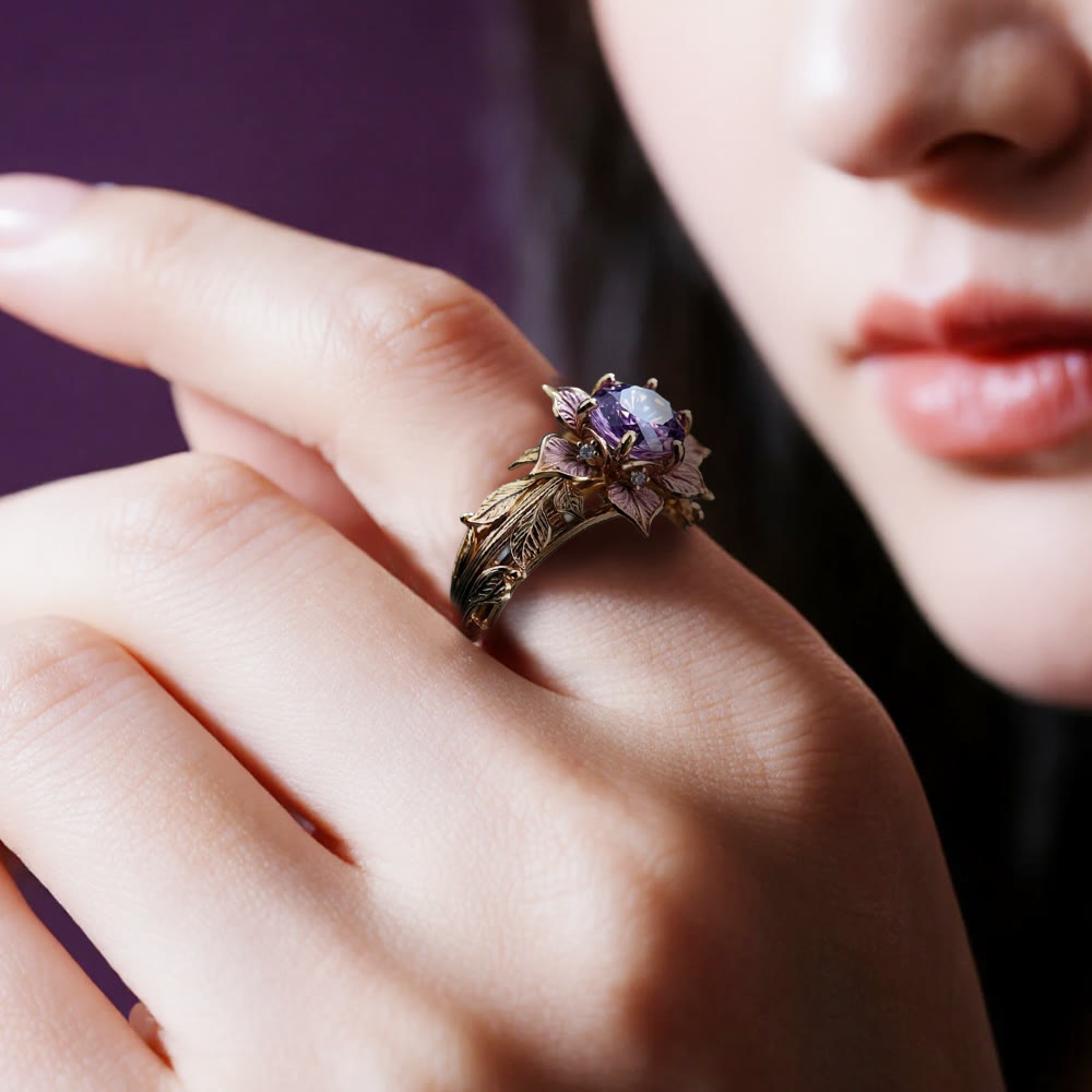 FREE Today: Twilight Bloom Amethyst Dual Tone Ring - image 2