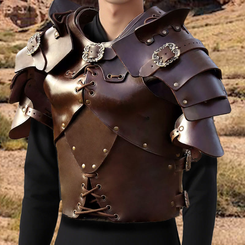 WorldNorse Medieval Rivets Lace Up Adjustable Buckles Chest Armor - image 2