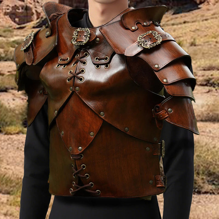 WorldNorse Medieval Rivets Lace Up Adjustable Buckles Chest Armor - image 8