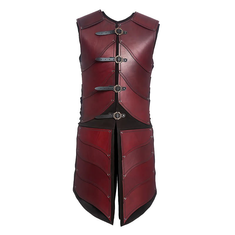 WorldNorse Gothic Elf Warrior Side Lace Up Chest Armor  - Red - image 1