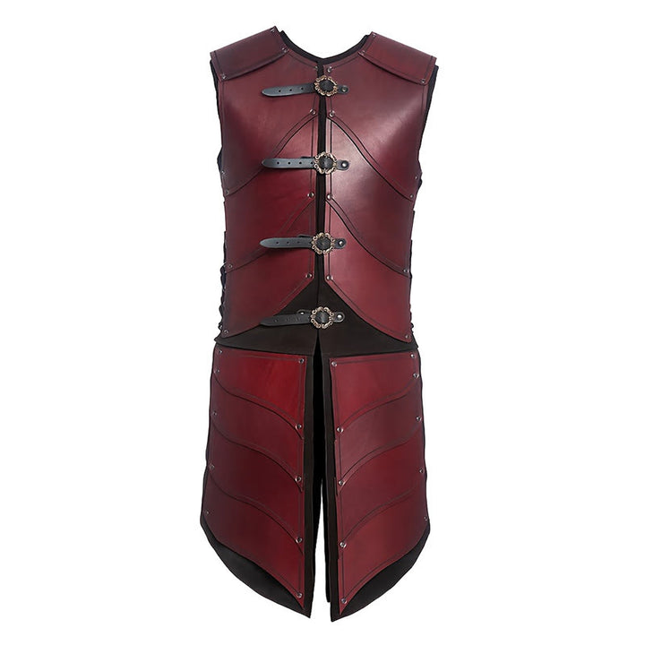 WorldNorse Gothic Elf Warrior Side Lace Up Chest Armor  - Red - image 1