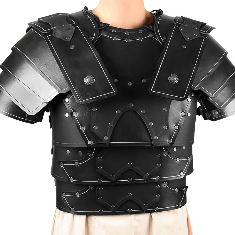 WorldNorse Viking Leather Paneled Design Chest Armor  - Black - image 6