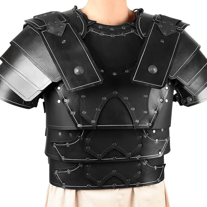 WorldNorse Viking Leather Paneled Design Chest Armor  - Black - image 6