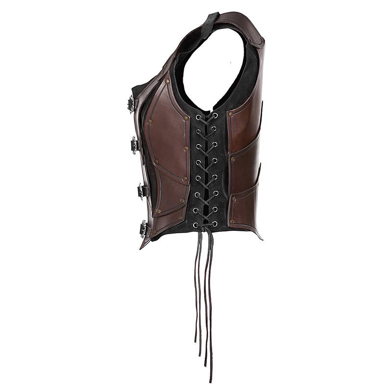 WorldNorse Women Retro Rivet Four Ring Buckles Chest Armor  - image 4