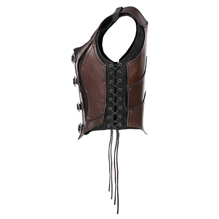 WorldNorse Women Retro Rivet Four Ring Buckles Chest Armor  - image 3