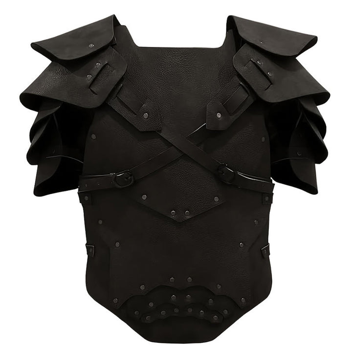 WorldNorse Multi Layered Rivets Arched Chest Armor  - Black - image 2
