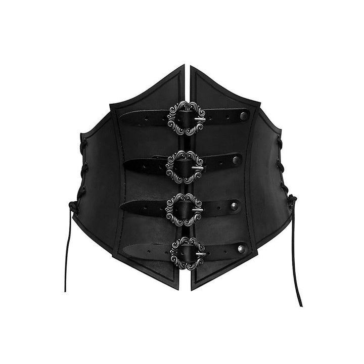 WorldNorse Side Lace Up Shield Shaped Chest Armor  - Black - image 2