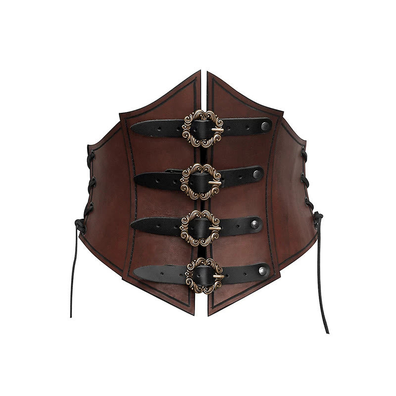 WorldNorse Side Lace Up Shield Shaped Chest Armor  - Dark Brown - image 8