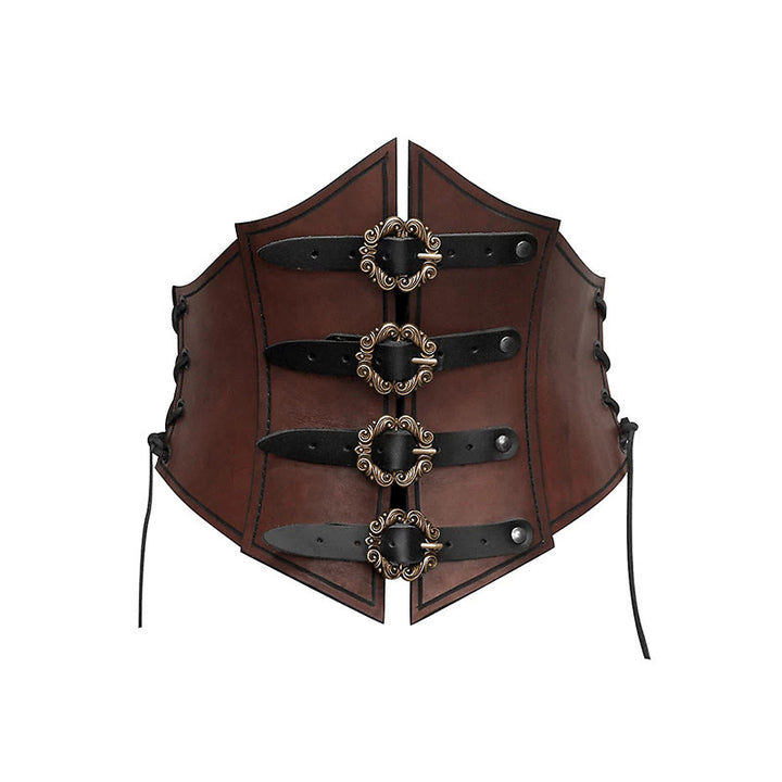 WorldNorse Side Lace Up Shield Shaped Chest Armor  - Dark Brown - image 8