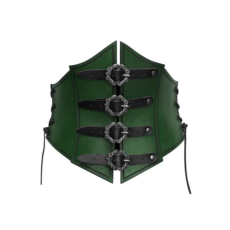 WorldNorse Side Lace Up Shield Shaped Chest Armor  - Green - image 4
