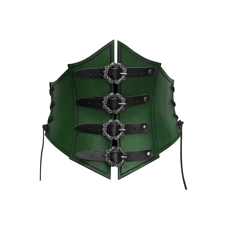 WorldNorse Side Lace Up Shield Shaped Chest Armor  - Green - image 4