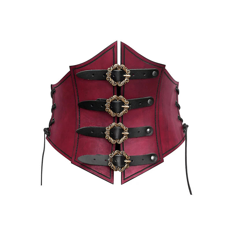 WorldNorse Side Lace Up Shield Shaped Chest Armor  - Red - image 6