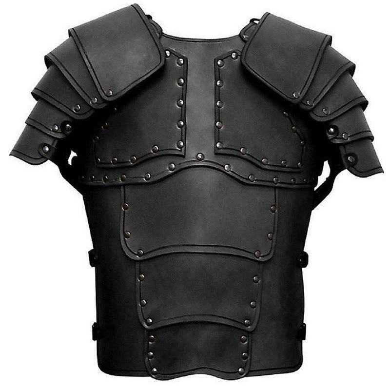 WorldNorse Retro Segmented Shoulder Curved Panel Chest Armor  - Black - image 2