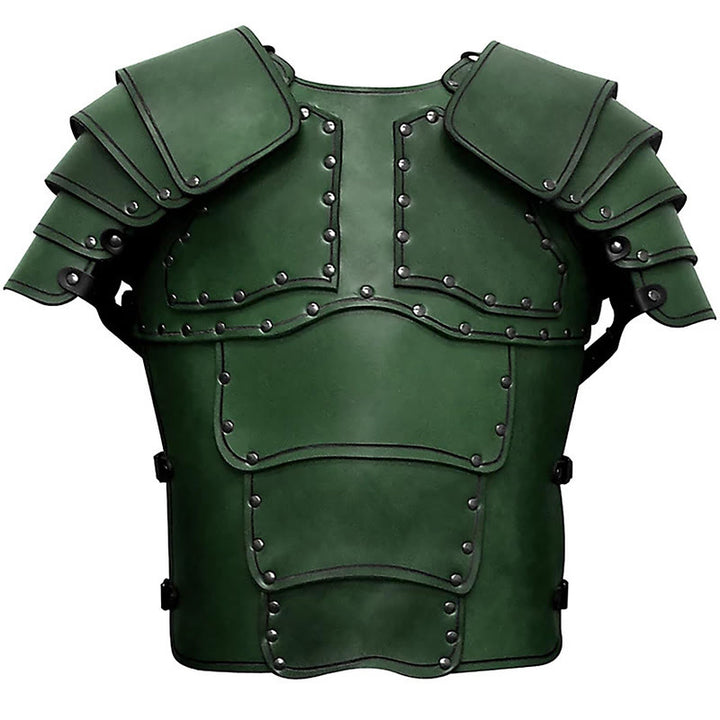 WorldNorse Retro Segmented Shoulder Curved Panel Chest Armor  - Green - image 15