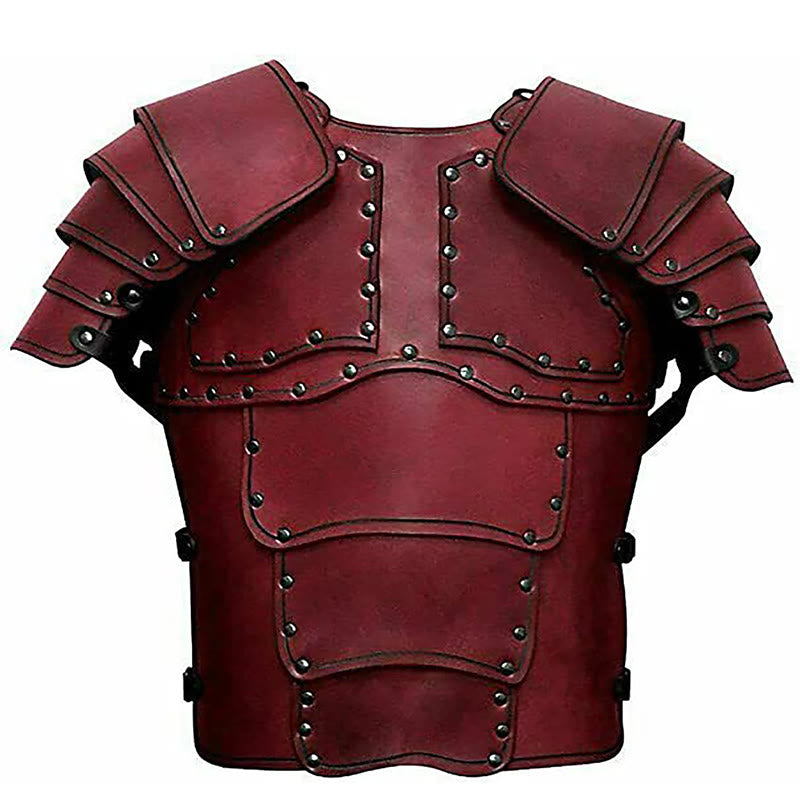 WorldNorse Retro Segmented Shoulder Curved Panel Chest Armor  - Red - image 12