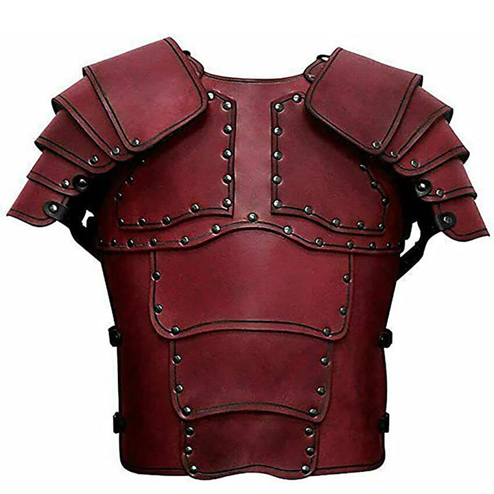 WorldNorse Retro Segmented Shoulder Curved Panel Chest Armor  - Red - image 12