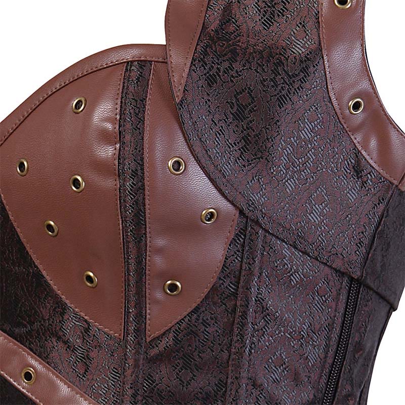WorldNorse Women Steampunk Buckles Pouch Corset Dress - image 4