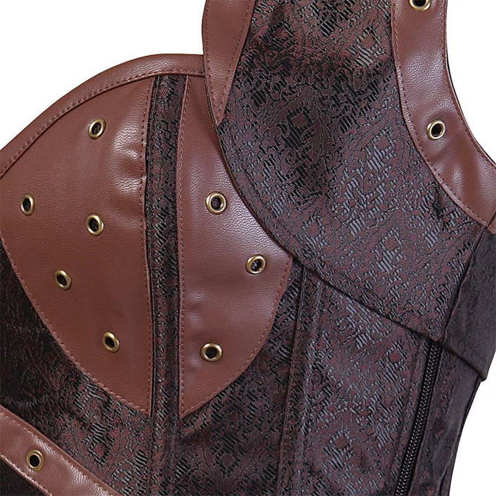 WorldNorse Women Steampunk Buckles Pouch Corset Dress - image 4
