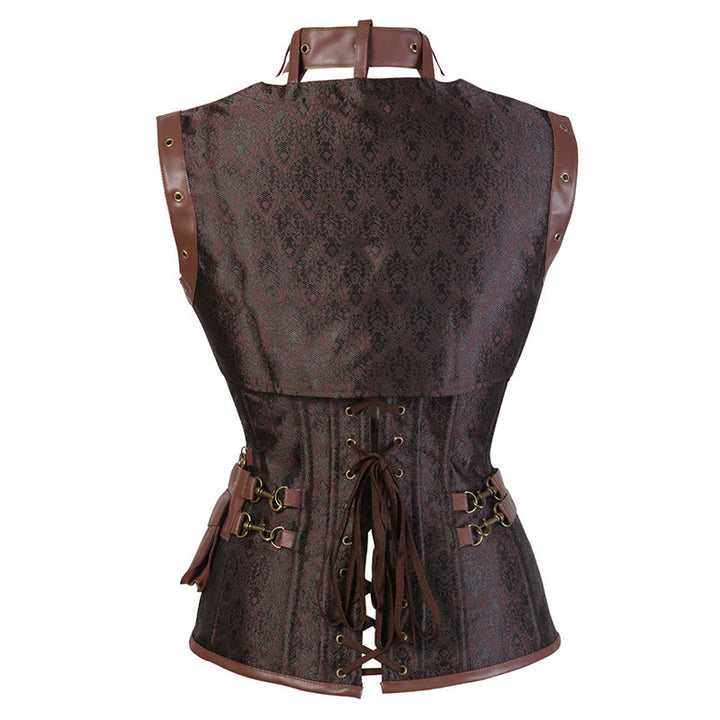 WorldNorse Women Steampunk Buckles Pouch Corset Dress - image 3