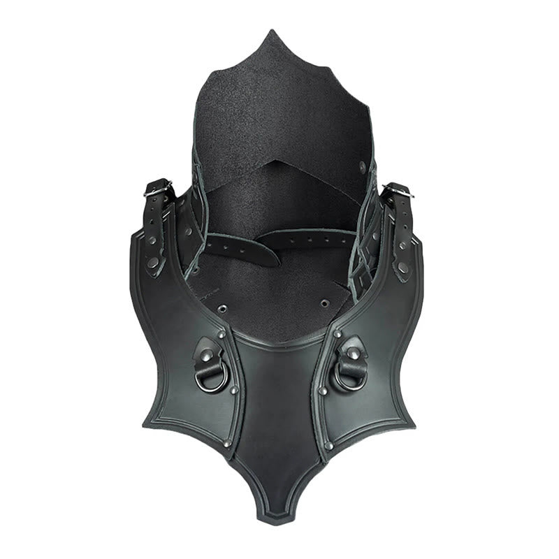 WorldNorse Viking Warrior Asymmetric Rivets Buckles Chest Armor  - Black - image 2