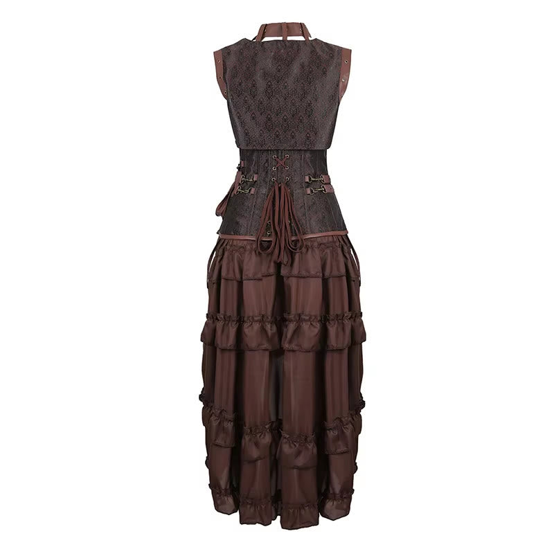 WorldNorse Medieval Pirate Irregular Corset Dress - image 3