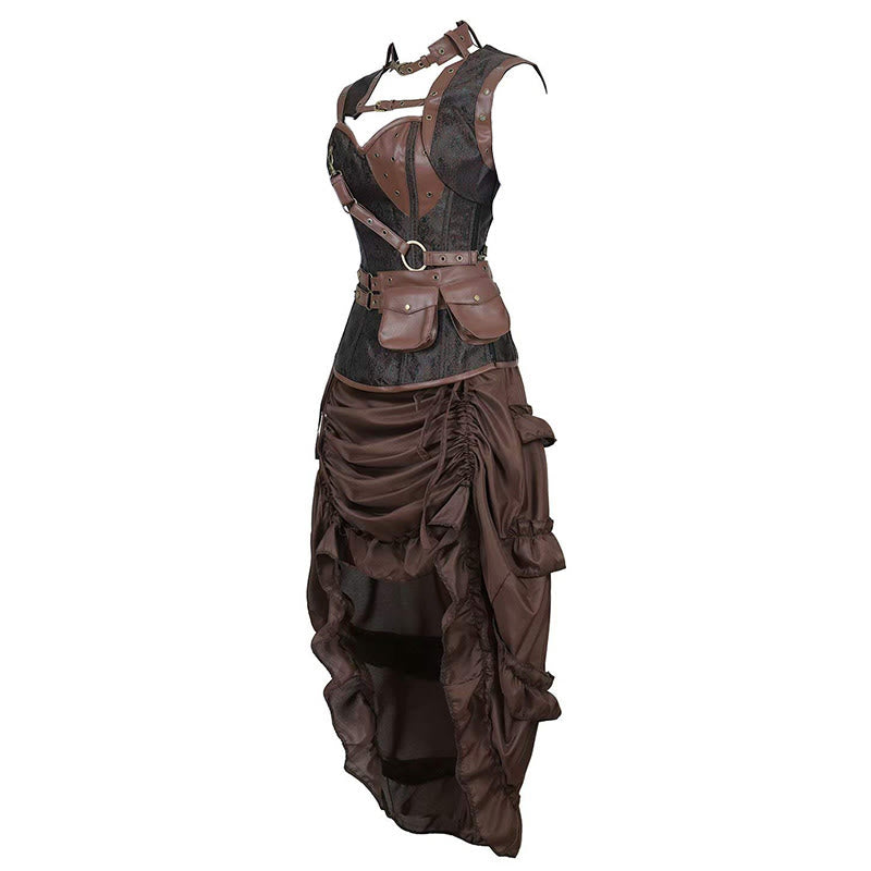 WorldNorse Medieval Pirate Irregular Corset Dress - image 2