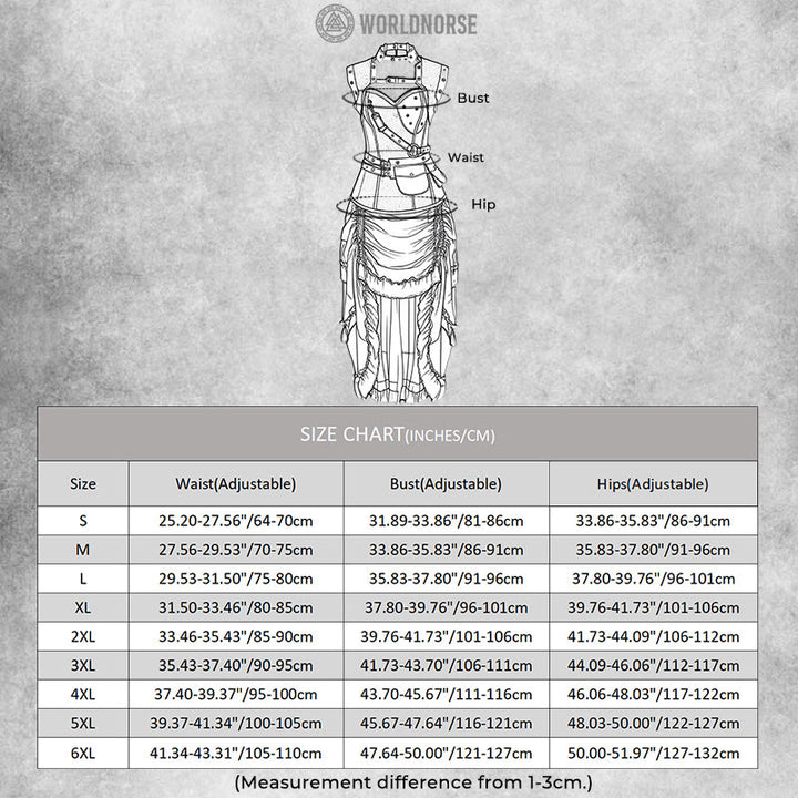 WorldNorse Medieval Pirate Irregular Corset Dress - image 5