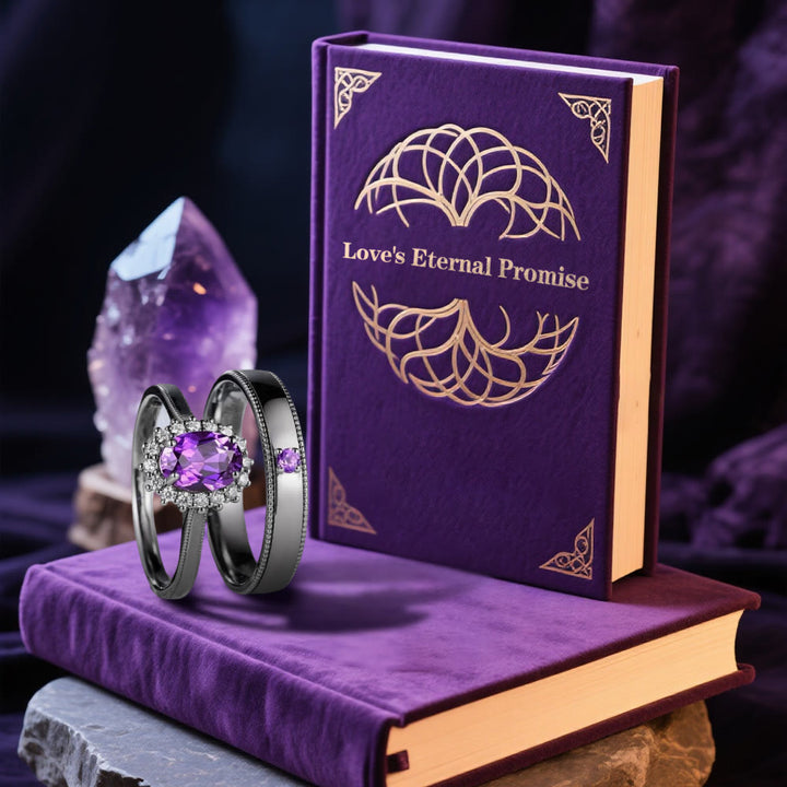 FREE Today: Royal Violet Amethyst Bond Ring Set - image 3