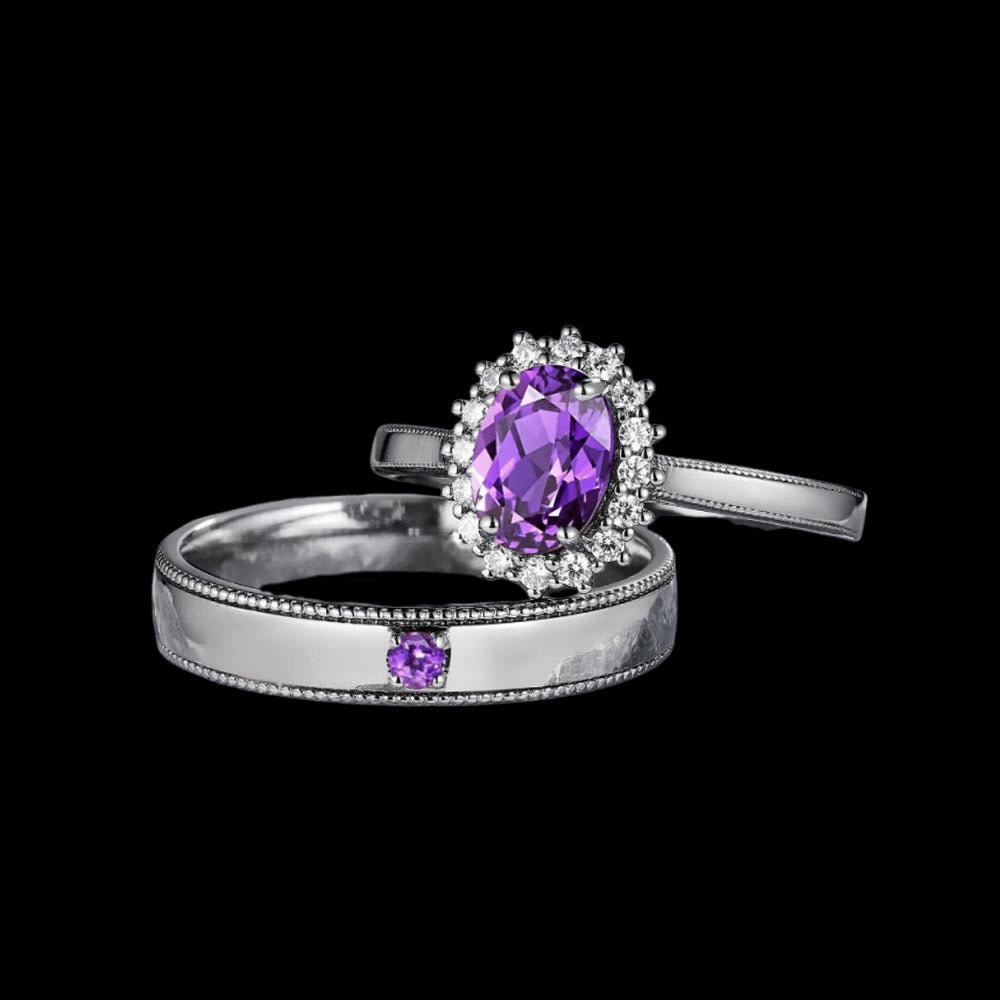 FREE Today: Royal Violet Amethyst Bond Ring Set - US 10 - image 0