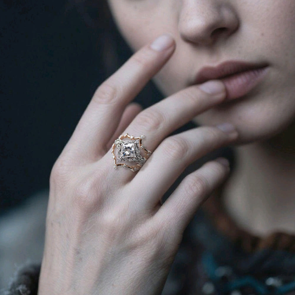 FREE Today: Moissanite Frost Blossom Ring Set - image 1